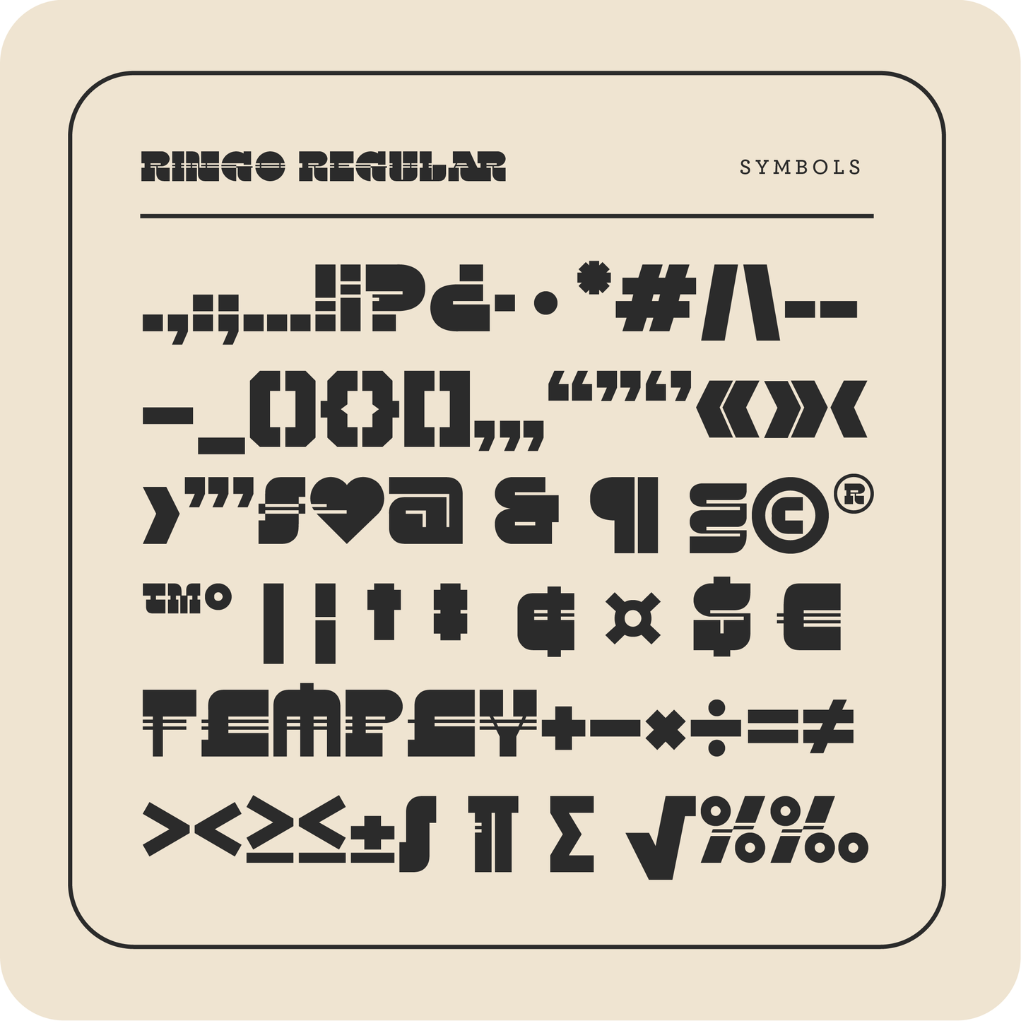Ringo - Typeface